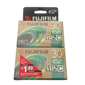 Fuji Film 30 VHS-C Premium High Grade NEW SP 30 Min‎ Pack of 2